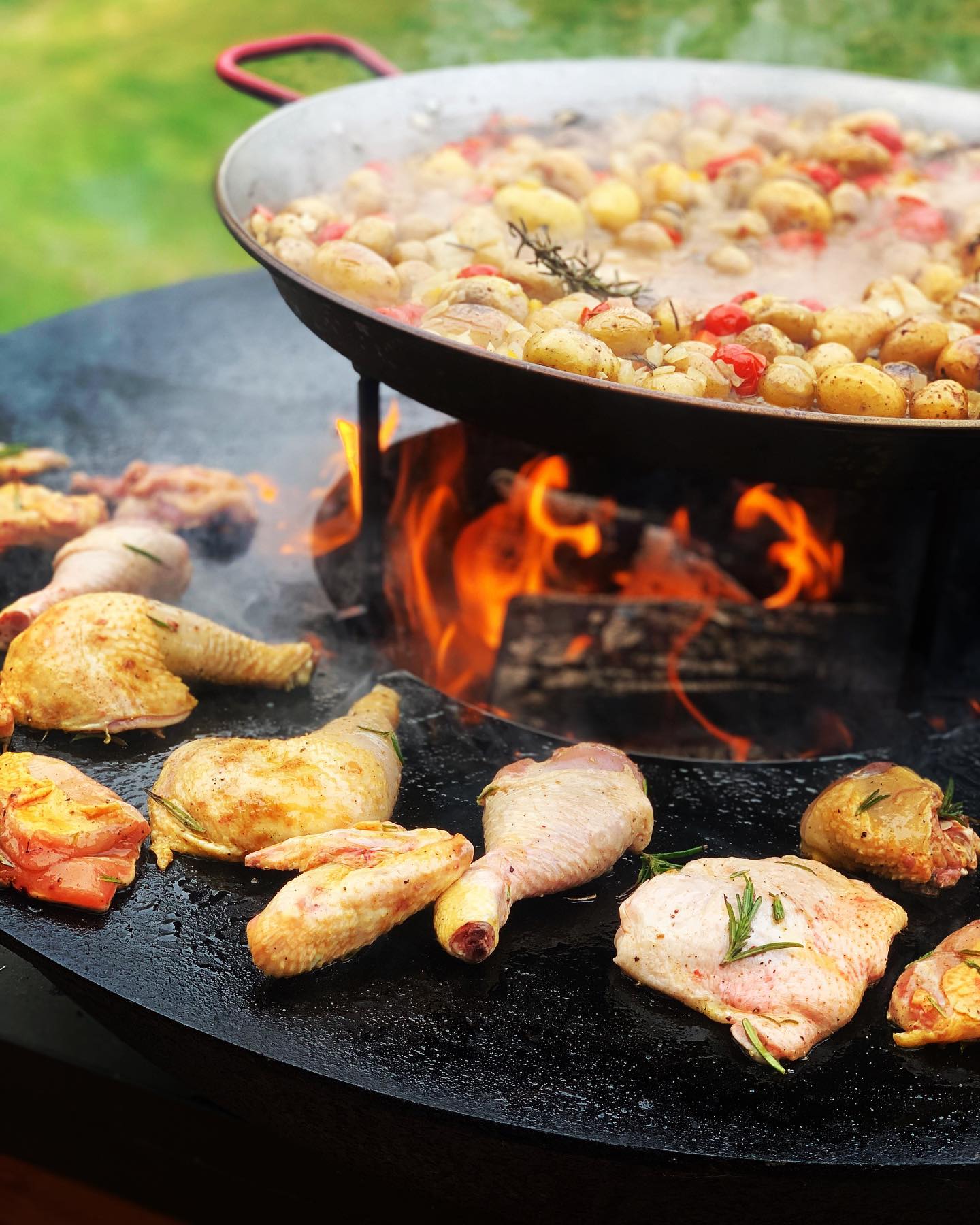 alt poulet et patates au brasero