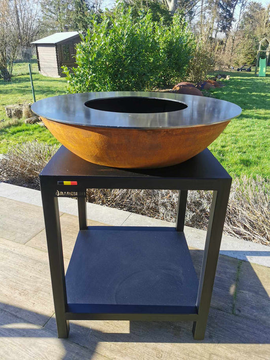 barbecue brasero plancha acier corten