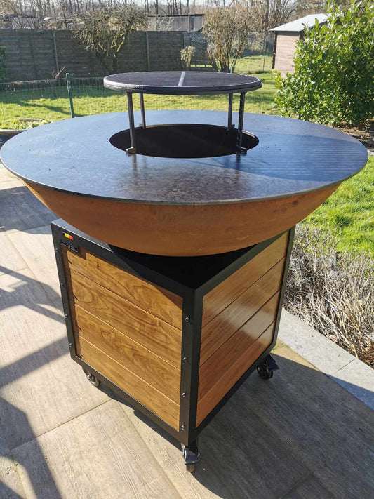 barbecue brasero plancha acier corten