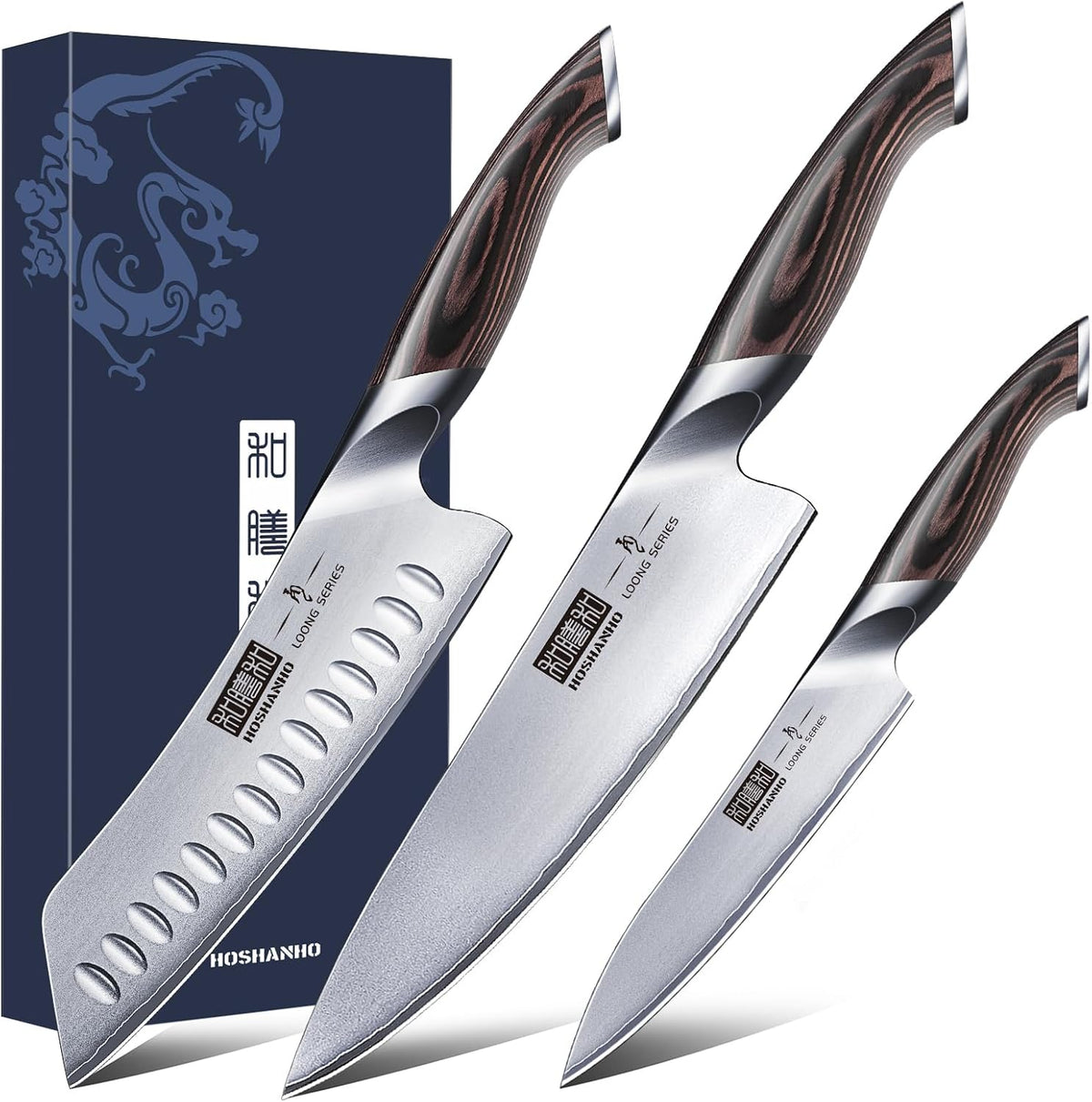 Set de 3 couteaux japonais Chef du Brasero en coffret – Brareseau